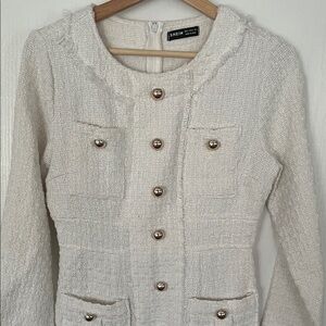 White tweed dress size S
